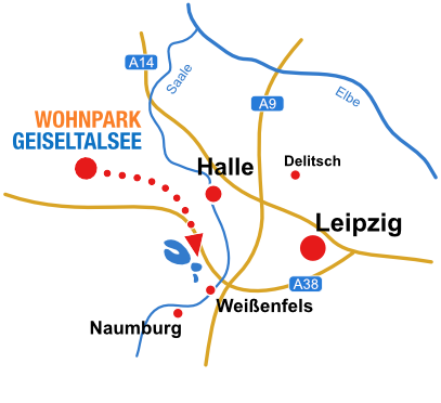Lagekarte Wohnpark Geiseltalsee im Saalekreis - Sachsen